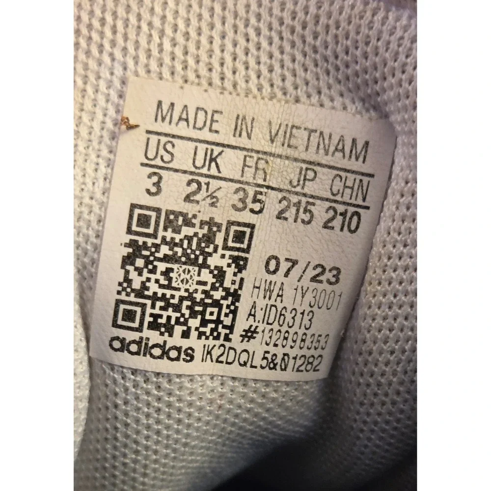 Adidas VL Court 3.0 Athletic Sneakers Shoes Youth Size 3 Black White - Picture 8 of 12